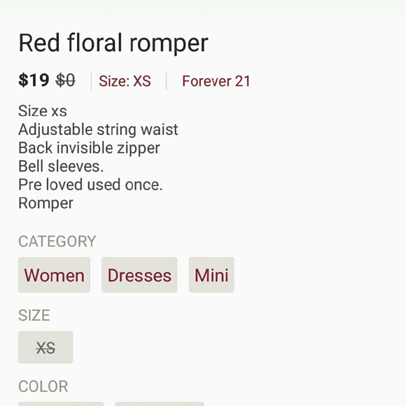 Red romper - Picture 3 of 3